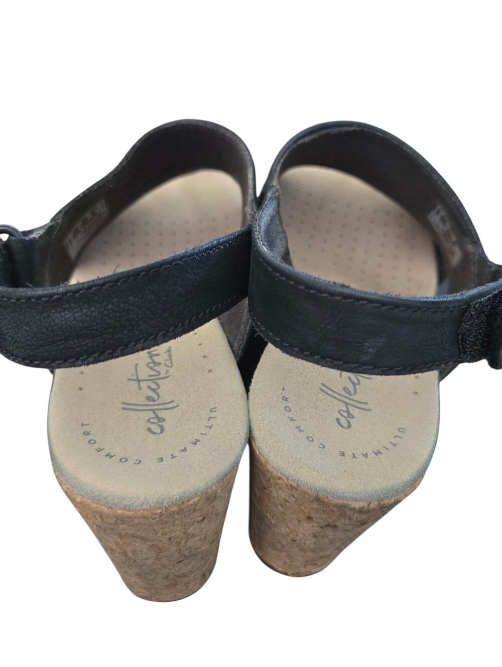 Clarks Black Leather Slingback Sandals - Picture 4 of 8
